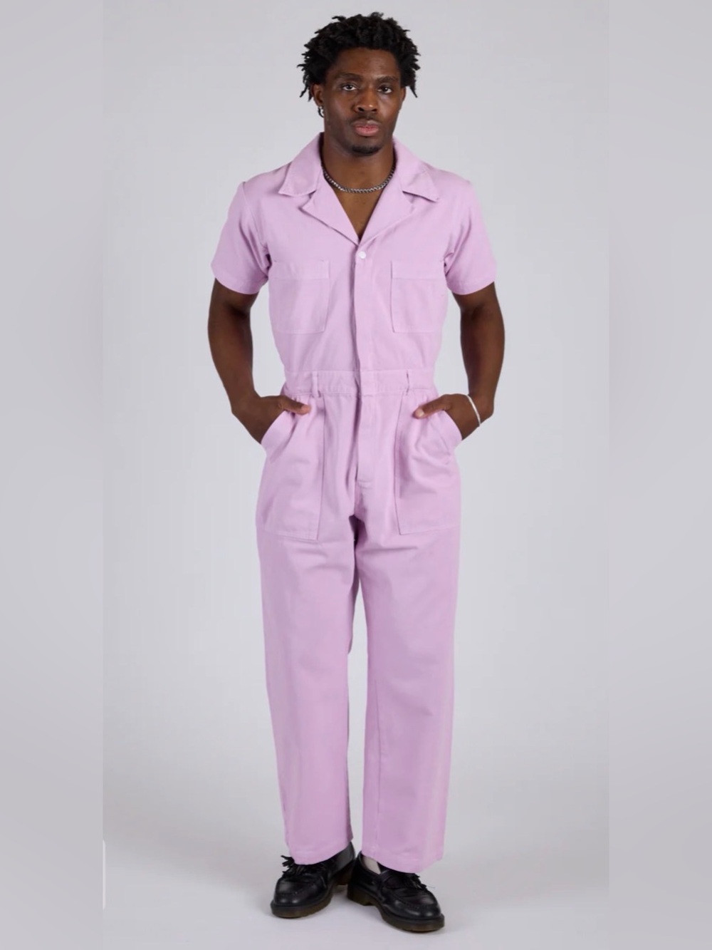 Big Bud Press Lilac Short-Sleeve Utility Jumpsuit Sz 2XL